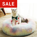 멍멍군나비양 강아지 마약방석 고양이 원형 쿠션 애견집 도넛방석 레인보우 S : 멍멍군나비양