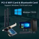 듀얼 밴드 무선 와이파이 카드 어댑터 젠더 데스크톱 802.11AC 블루투스 4.0 PCIE 윈도우 7 8 10/11 용 2.4Ghz 5Ghz 1200Mbps...