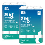 리빙 리프레쉬 3겹 데코 30롤 x 2팩 화장지 휴지 삼정펄프 50주년 : 동그라미티슈