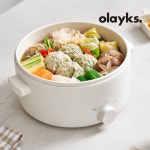 OLAYKS 올레이스 더블핸들 3L 멀티쿠커 전기냄비 찜기겸용 라면포트 OLK-01-13 : 에디샵 공식판매점