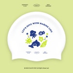 나이브다이브 다이브 위드 마린 라이프 귀여운 바이오 수모 제작수모 실리콘 디자인 수영모자 : 나이브다이브