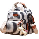 Makone 여성용 다기능 캐주얼 휴대용 소형 스퀘어 백 대용량 미라 백 스트라이프 캔버스 싱글 숄더 크로스 : 럭키비키..