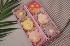 [캐릭터6구랜덤세트]머랭퀸 수제마카롱 선물 6구상자 캐릭터마카롱 뚱카롱 택배 : 머랭퀸