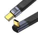 Xiwai 8K 플랫 슬림 FPC 데이터 케이블 240W TypeC USBC 수 업 앵글 USB4 40Gbps 100W 코드 노트북 휴대폰 13cm 직각 타입 C 수-수... 