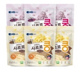 베베쿡]처음먹는 유기농 사르르쿵 아기 과자 혼합 6봉 : 예지베베