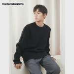 국산 메테스 본웨이 스웨터 남 가을 겨울 라운드 꼬임 심플 스포티 솔리드 풀오버 : 다개도이