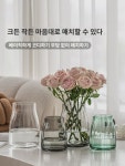 고급스러운 가벼운 럭셔리 꽃병 장식 거실 꽃꽂이 드라이 플라워 식탁 로즈 플라워 수배 투명 유리 소 : 유포니우