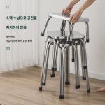 두꺼워진 스텐 사각 의자 심플 금속 사각 의자 사각 의자 거실 가정용 낮은 의자 야외 높은 발 의자 : 오르도스