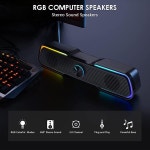 데스크탑용 컴퓨터 스피커 USB 전원 PC HiFi 스테레오 사운드 바 매끄러운 RGB 노트북 게임용 Aux in 3 : 노트유통