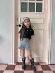 [SALE] 여아크롭티셔츠 여자아이 주니어 초등학생 키즈 카라반팔티셔츠 : 헤이하이멜로우
