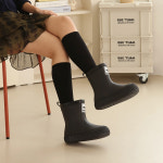 여성 미들 레인부츠 여름 장화 아쿠아 슈즈 3.5cm : 마인슈즈