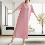 쿨링원피스 빅사이즈 여름잠옷 v넥 롱 원피스 : RICO:리코