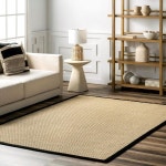 nuLoom Meena Faux Seagrass 테두리 실내외 러너 러그 2 6 x 8 블랙 : 러너벤314