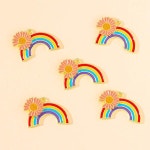 새로운 패션 달콤한 화려한 무지개 꽃 에나멜 합금 매력 목걸이 펜던트 DIY 여성 보석 만들기 20 개 : 캔두마켓