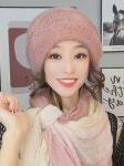 2023 신상 다람쥐 털 스트링 패션 니트 캡 여성 와일드 가을 겨울 짜임 투웨이 스타일 더플캡 : 구음신미