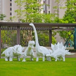 정원  동물 조형물 야외 장식품 인테리어  기하학적 공룡 조각 유리 섬유 쇼핑몰 테마 원 유원지 지역 장식 대형 : 테리에샵