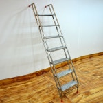 스텐 계단식사다리 이동식 철 계단 옥상 일자 난간 발판 안전 작업 스테인레스 디딤대 철제 : 쿼파치