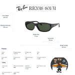 RB2016 601/31 59mm 블랙유광 DADDY-O 대디오 레이벤 선글라스 레이밴 : 비춤안경