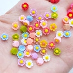 집만들기 웨딩용 홈 작은 스러운 미니 꽃 수지 플랫 백 스크랩북용 DIY 장식 100 : 하이커어머스