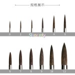 평붓 학생 다빈치 시리즈 32 수채화 브러쉬 초보자 및 학생을위한 훌륭한 브러시 Plainwood 손잡이가있는 둥근 혼합 헤어 : 해외구매2