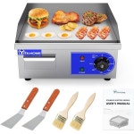 YITAHOME 상업용 전기 그리들 14 스프링 핸들 포함 1500W 플랫 탑 논스틱 카운터 식당 주방용 테판야키 그릴 14 Inch : 좋은머니크루투