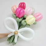 튤립 7송이 꽃다발풍선 기념일 생일 풍선 혼합컬러A 만들기 재료 : 오파티데이