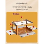 투명 폴딩박스 리빙 박스 수납함빅사이즈 중 갈색아이보리양면도어업/3초폴딩/이동업그레이드. : 모바쇼비즈