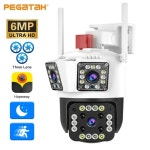 CCTV 카메라 홈  PTZ 와이파이 듀얼 렌즈 스크린 모션 감지 야외 IP감시 트리플 보호 양방향 음성 4K 8MP : 스타리이