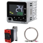 RS485 Modbus RTU 통신 TCRTD 입력 LCD 지능형 PID 온도 컨트롤러AC 100~240V SSR 40DA 솔리드 스테이트 릴레이K형 열전대 센서 크 SSR... 