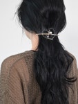 (50%) 메탈 하트 진주 큐빅 헤어자동핀 클립 10cm : p.peridot