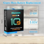 Hisewen GoPro Hero 12 11 109 교체 배터리 3 채널 충전기 보관 케이스 Go Pro AHDBT901 ADDBD001 : 인쇼핑닷