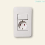SIC 스위치부 1구 콘센트 스위치부착 화이트 에스아이씨 : 스위치나인