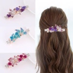 라인 석 꽃 머리핀 위한 화려한 크리스탈 공작 진주 Barrettes 봄 : 버드마켓 버드마켓