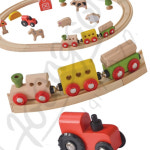 썬쓰 농장기차세트 25P 레일 세트 원목 기차 장난감 놀이 : 원포올스토어