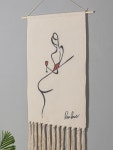 태피스트리 북유럽 보헤미안 순수 핸드메이드 면 린넨 걸이 그림 배경 침실 벽담요 그림 민박 방 인테리어 : 다미메르