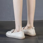 여성용 단색 슬립온 로퍼 플랫 슈즈 편안한 부드러운 밑창 천연 가죽 임산부 캐주얼 신발 : 윙윙마켓 윙윙마켓