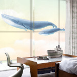 아라크네 실사롤스크린 동화 분홍빛 환상고래 아이방 블라인드 30x30 : 아라크네