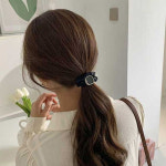 블랙 곱창 명품 아세테이트 대리석 패턴 묶음 헤어 머리끈 : 이제이픽