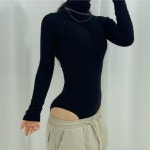 바디수트 바디슈트 폴라 여성 여자 : 콩두개