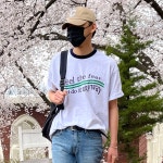 남자링거티 오버 여름 배색 반팔 : 구오룸
