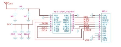 LoRa 무선 RF 모듈 SX1262 칩 868915MHz 대역 Ra01SH : 월드오프마켓