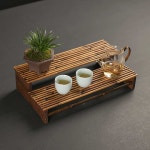 대나무 티 트레이 차 트레이 차반 차받침 배수 다도 : 헝스타