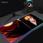 표백제 애니메이션 RGB 게임 마우스 패드 LED 라이트 대형 매트 책상 키보드 카펫 백라이트 PC 게이머 노트북 테이블 : 다크크런쥬