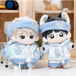 10cm 20cm 인형옷 스카이블루 체크 점퍼 세트 라부부 아이돌 솜 인형 옷 : 푸른하늘끝에