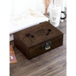 우드 수납함 자물쇠 원목 나무 상자 빈티지 케이스 보관함 열쇠 비밀번호 : 좋은생활 앤유
