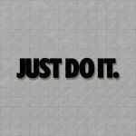 JUST DO IT 저스트두잇 스티커 검정 5cm x 1cm : 펜툴