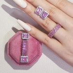 실버목걸이귀걸이세트 2 개 팩 실버 컬러 신부 보석 세트 헤일로 약혼 반지 라운드 스터드 귀걸이 웨딩 선물 J6036 PINK : 해외구매3