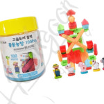 삼안 고슴도치 동물농장블럭 100P 쌓기놀이블럭 5세여아선물 3세남아장난감 : 삼안2404