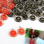 이안 10P 다용도 양면 번호판 1-100 목욕탕 열쇠고리 번호 사물함 숫자 키홀더 키링 : 이안2404