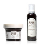 스킨푸드 블랙슈가 퍼펙트 에센셜 스크럽 2엑스 210g+버블 폼 클랜져 200ml : 올데이뷰티